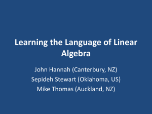 Learning the language of linear algebra