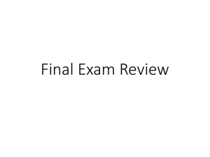 Final Exam Review - CS Course Webpages