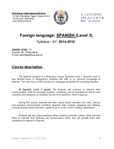 Gr.11 Spanish Syllab.. - Dominican International School