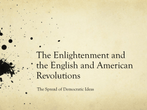 The Enlightenment and the English and American Revolutions