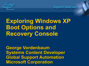 Exploring Windows XP Boot Options and Recovery Console