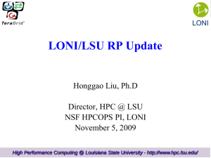 LONI RP Update November 5 2009 ()