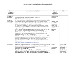 Act IV.v-vii and V Reading Guide to Shakespeare's Hamlet Scene