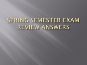 Spring Semester Exam Review Answers