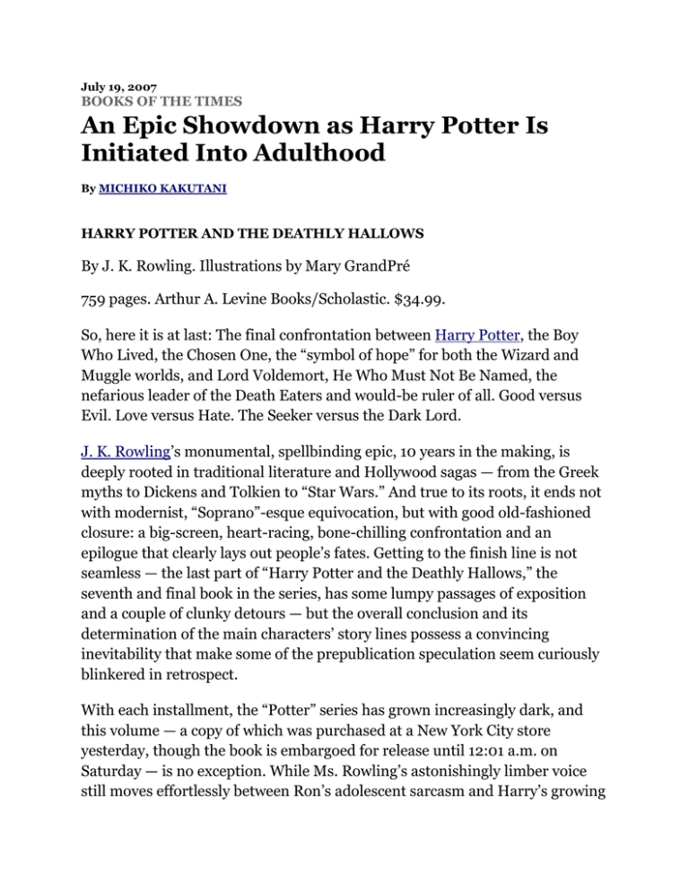 harry potter book review nyt