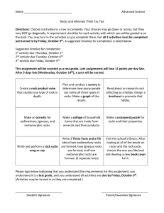 Rocks and Minerals Think Tac Toe Adv