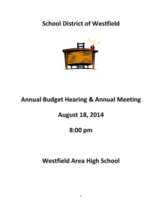 Annual Meeting Packet 8-18-14 - School District of Westfield