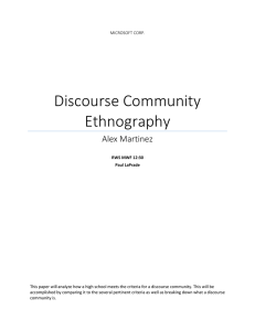 Discourse Community Ethnography
