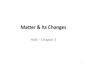 1H Matter & Its Changes