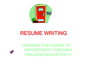 resume writing - Salisbury University