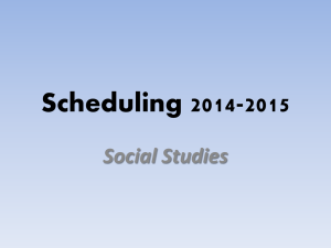 Scheduling 2013-2014