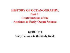 HISTORY OF OCEANOGRAPHY