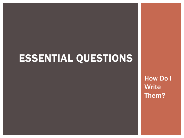 creative writing essential questions