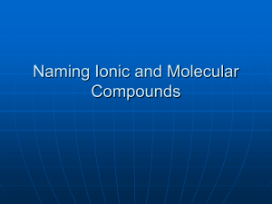 Naming Ionic and Molecular Compounds