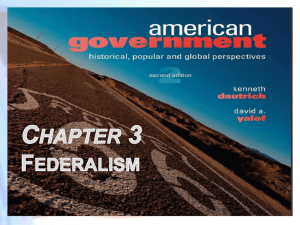 CHAPTER 3: LEARNING OBJECTIVES What Is Federalism?
