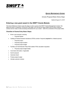 Grant Proposal Basic Entry Steps Quick Reference Guide (QRG