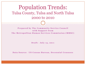Population Trends: Tulsa County, Tulsa and North Tulsa, 2000 to 2010