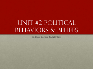 Unit #2 Political Behaviors & Beliefs