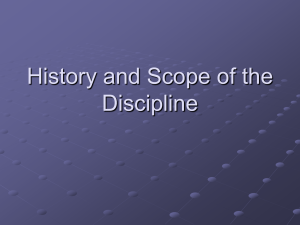 History and Scope of the Discipline