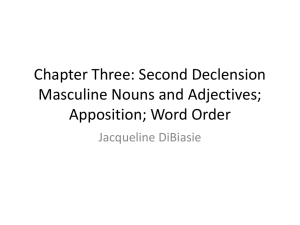 Chapter Three: Second Declension Masculine Nouns