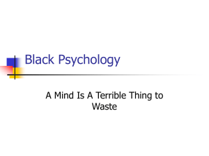 Black Psychology - University of Mount Union