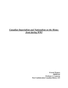 Canadian Imperialism and Nationalism on the Home