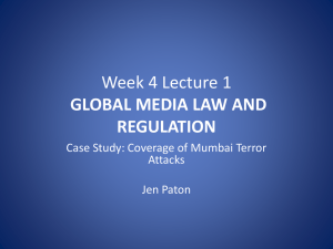 Week 4 Lecture 1 Media Law and Regulation