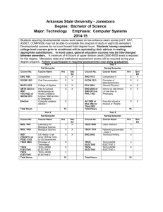 Degree Plan: C. Sys. 14-15 - Arkansas State University