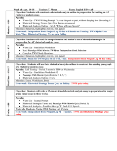 Week of: Apr. 14-18 Teacher: T. Moser Team: English II Pre