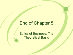 7 Managing the Ethics of Business Chp. 6 (Feb. 5 & 10)