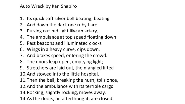auto wreck poem