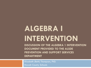 Algebra I Intervention - Blount County Schools