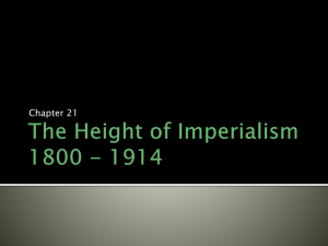 The Height of Imperialism 1800 - 1914
