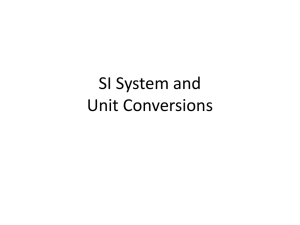 SI System and Units of Measure