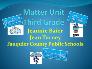 Matter Unit Third Grade