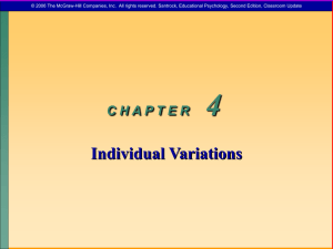 Chapter 4 - individual variations