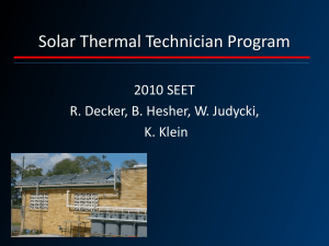 Solar Thermal Technician Programs