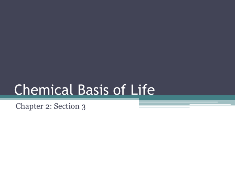 Chemical Basis Of Life