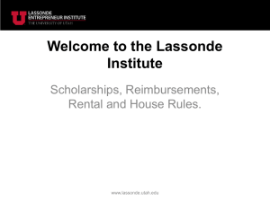 Student admin presentation 4.7.15 - Lassonde Entrepreneur Institute