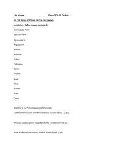 Life Science Plants! (Ch.12 Outline) AS YOU READ, RESPOND TO