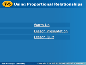 Using Proportional Relationships