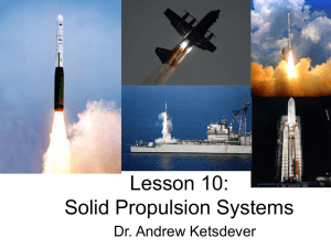 Lesson 10: Solid Propulsion Systems
