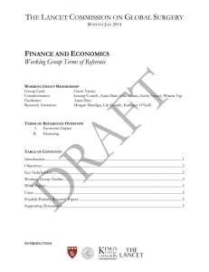 Financing and Economics Terms of Reference