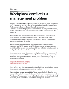 Workplace Conflict is a Management Problem