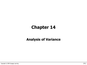 Chapter 15 - Analysis of Variance