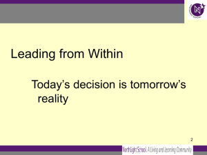 Leading from Within- Today's decision is tomorrow's reality