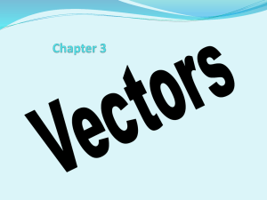 Vectors and Two Dimensional Motion