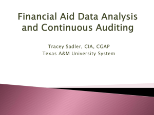 Data Analytics and Student Financial Aid