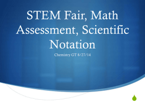 STEM Fair, Math Assessment, Scientific Notation