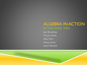 Algebra in Action by: The Whiz Kids